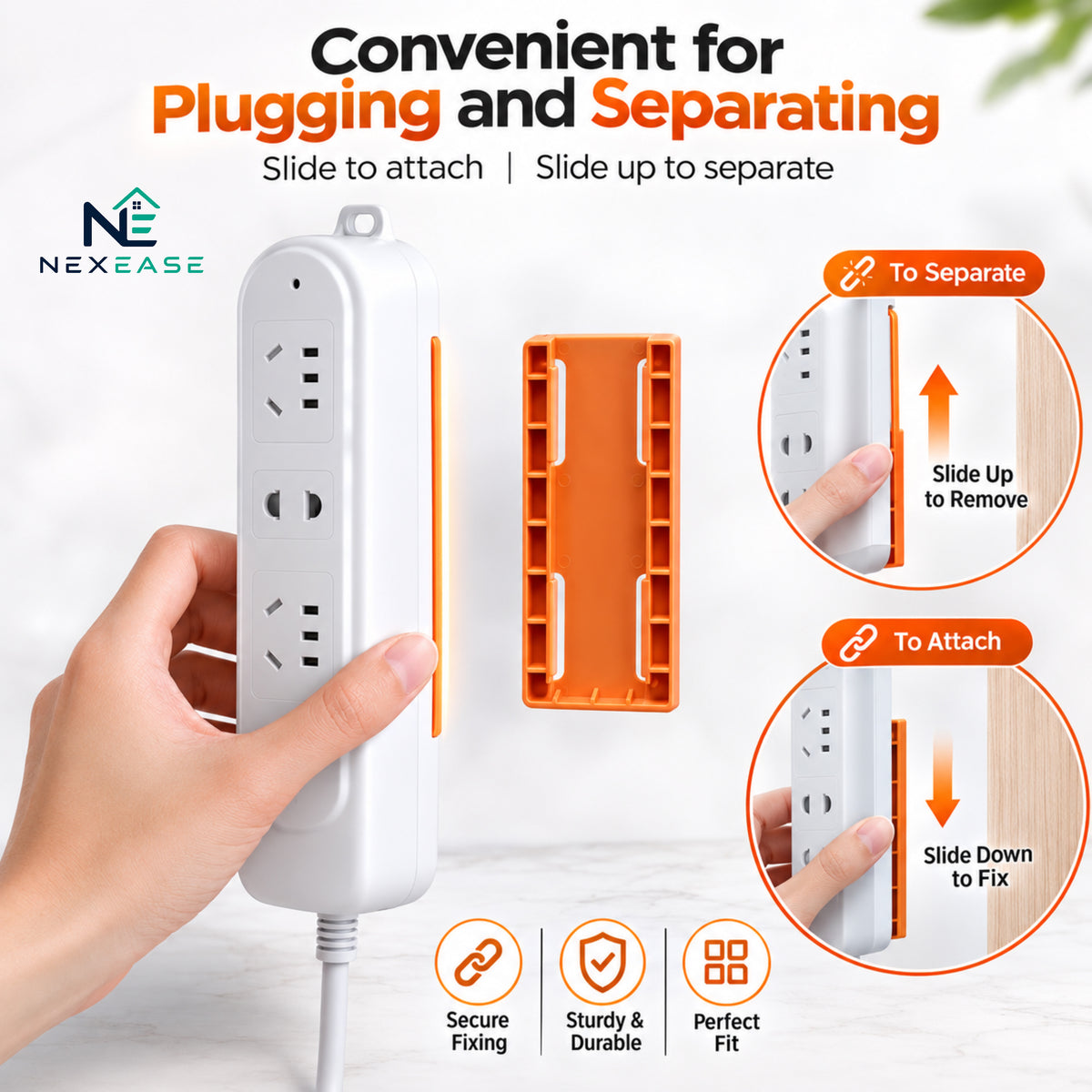 Adhesive Punch-Free Socket Holder (Pack of 2)
