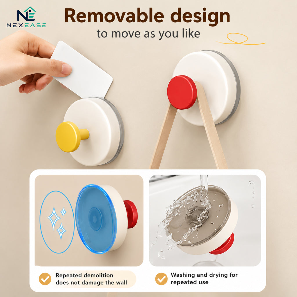 Rotating Vacuum Suction Wall Hook (Pack of 4)