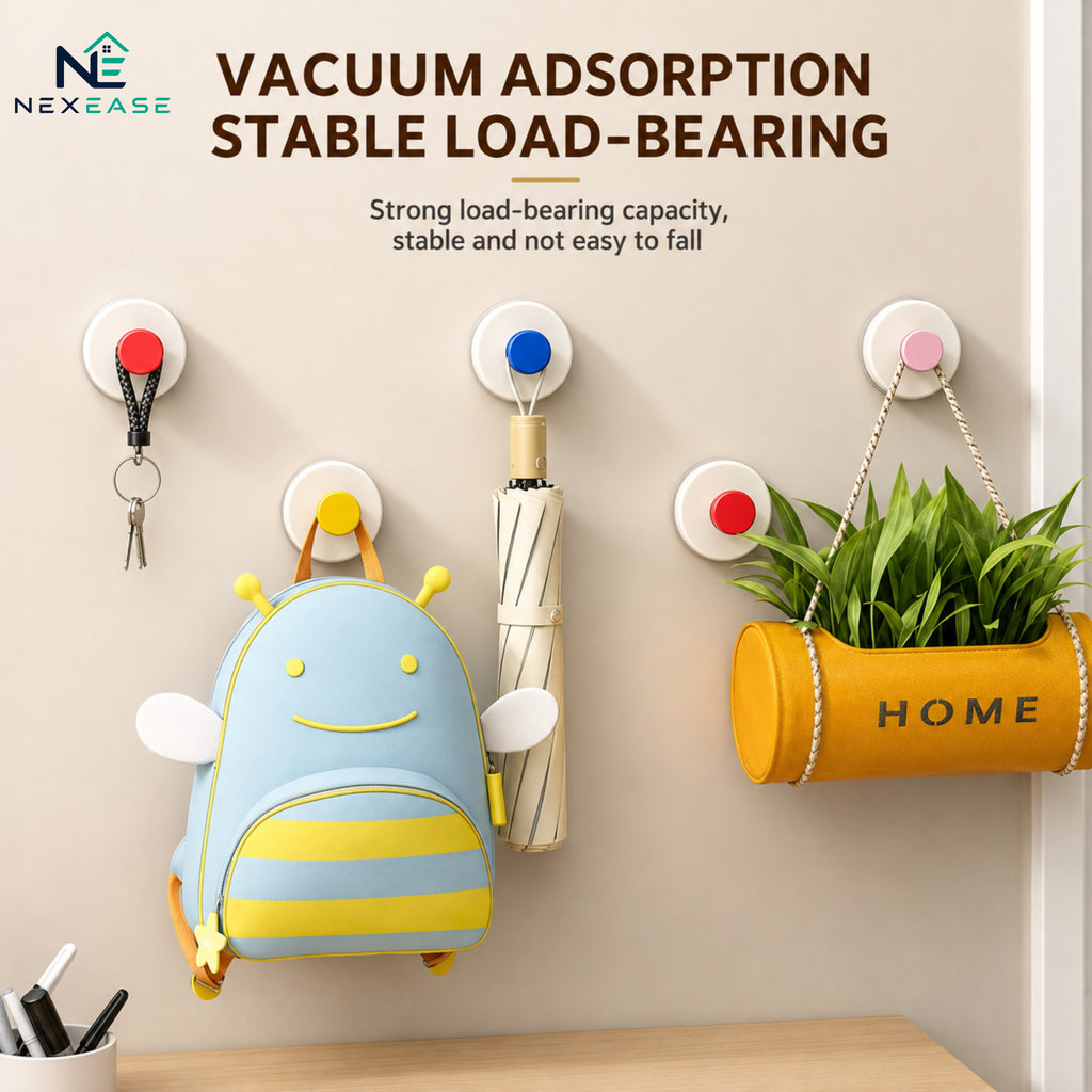Rotating Vacuum Suction Wall Hook (Pack of 4)