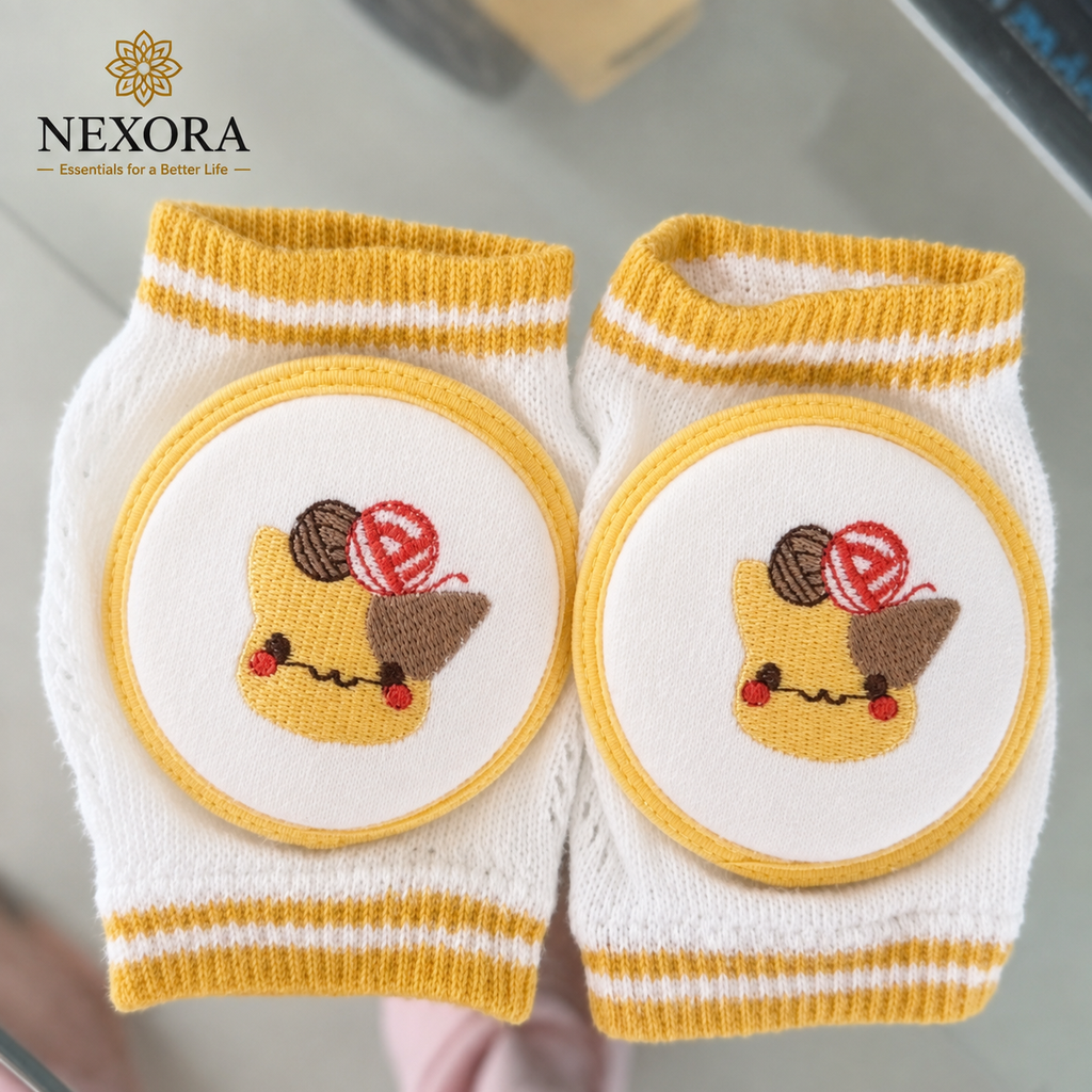 Baby Knee Pads with Cute Animal Embroidery